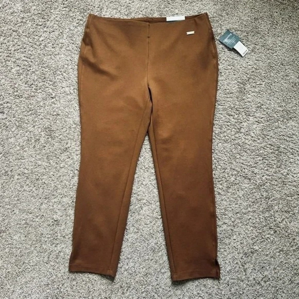 RAFAELLA I Women's The Slim High Rise Pants I Size 1X‎ I Brown